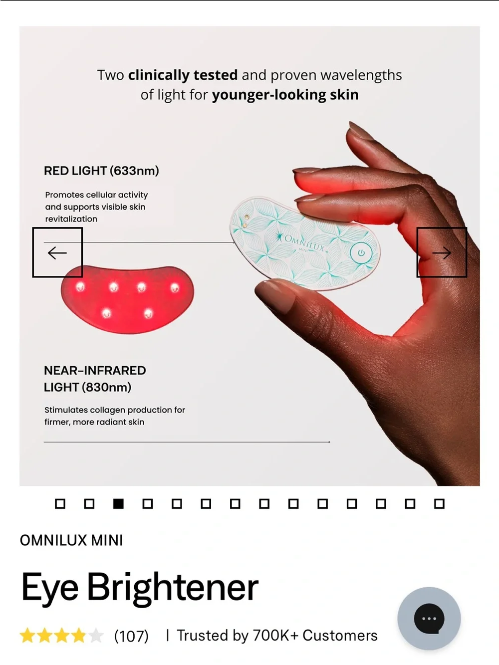 NIB Omnilux Mini Eye Brightener LED Device